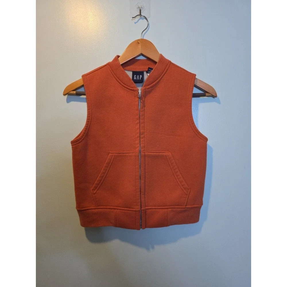Vintage Kids' GAP Orange/Rust Sleeveless Vest- S Fall Family photos Layering